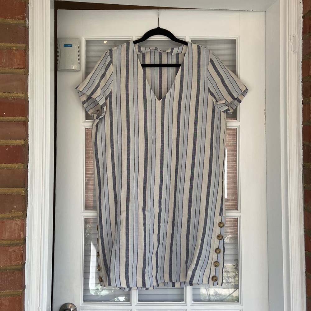 Madewell Striped Linen Dress